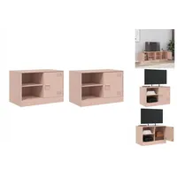 VidaXL TV-Schränke 2 Stk. Rosa 67x39x44 cm Stahl