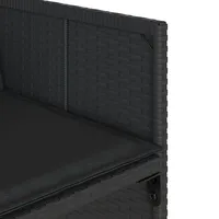 VidaXL 17-tlg. Garten-Essgruppe mit Kissen Schwarz Poly Rattan