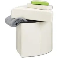 Relaxdays Hocker eckig, faltbarer Polsterhocker mit Aufbewahrung, moderner Sitzhocker