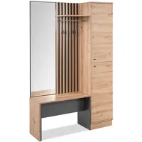 Furn.design Madem Kompaktgarderobe 122 x 190 cm beige