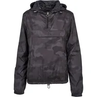 URBAN CLASSICS Ladies Camo Pull Over Jacket in Schwarz,