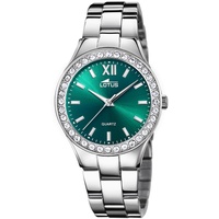 Lotus Damen Armbanduhr aus Edelstahl mit Glassteinen in der