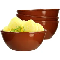 Mambocat 4er Set Tonschale 18cm braun glasiert 1L -