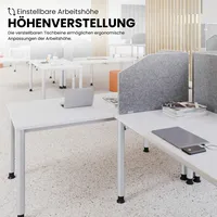 Bümö Schreibtisch Graphit, Nachbildung, Rechteckig, 120x74x80 cm, FSC Mix,