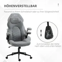Vinsetto Bürostuhl, Ergonomischer Schreibtischstuhl, Computerstuhl mit Wippfunktion, Verstellbaren Armlehnen,