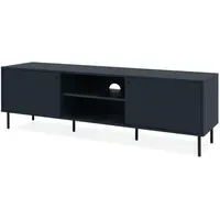 Furn.design Barina TV-Lowboard 160 x 50 cm Blau Metall/Melamin/Holzwerkstoff