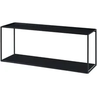 [en.casa] Wandregal, Schwarz Metall, 2 Fächer, 90x35x25 cm, Wohnzimmer,