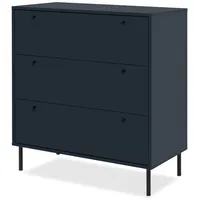 Furn.design Schubladenkommode blau, 80/90 cm 3 Schubkästen, modern, Barina