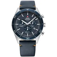 Swiss Military SM34079.05 Chronograph 43mm 10ATM - Silber/Blau