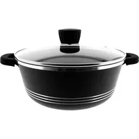 COFI Almina Kochtöpfe in Schwarz mit Glasdeckel Aluminium-Druckguss mit