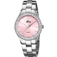 Lotus Damen Armbanduhr aus Edelstahl mit Glassteinen in der