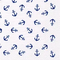 Ti-Flair Lunchservietten nautischer Anker Blau