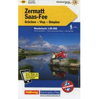Kümmerly+Frey Zermatt - Saas Fee, Grächen, Visp, Simplon Wanderkarte