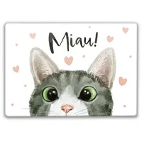 Speecheese Miau Katze Schneidebrett Illustration Schneidebrett Kulleraugen Zeichnung Küchenbrett