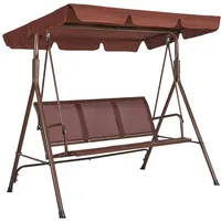 Vevor 3-Sitzer-Terrassenschaukelstuhl Hollywoodschaukel mit verstellbarem Baldachin Verandaschaukel mit Armlehnen