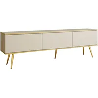 Mirjan24 Orenate TV-Lowboard 175x53x32 cm Beige/Gold Melamin/Holzwerkstoff