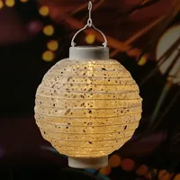 MARELIDA LED Solar Lampion - mit Muster - warmweiße