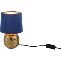 Trio REALITY Leuchten Schreibtischlampe »Sophia« mit Samtschirm Blau -