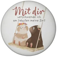 Speecheese Meerschweinchen Magnet rund mit Spruch Zeitverschwendung am liebsten