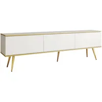 Mirjan24 Oro I TV-Lowboard 175x53x32 cm Gold/Weiß Melamin/Holzwerkstoff