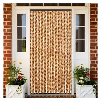 VidaXL Fliegenvorhang Ocker und Weiß 118x220 cm Chenille