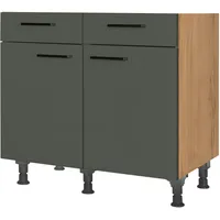 Nobilia Unterschrank ""Easytouch", vormontiert, Breite 90 cm, Soft-Close-Funktion", grün