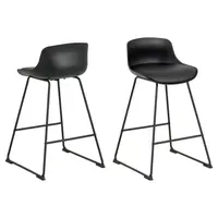 VCM Barhocker Tina Schwarz Metall Pu-leder