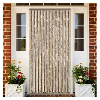 VidaXL Insektenschutz-Vorhang, Fliegenvorhang Dunkelbraun und Beige 118x220 cm Chenille