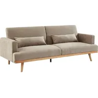 Vente-unique Schlafsofa Klappsofa 3-Sitzer - Stoff - Beige -