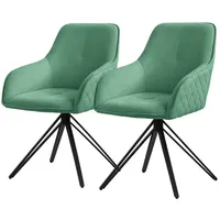 ML-Design Esszimmerstühle drehbar 2er Set Textil Webstoff Grün Wohnzimmerstuhl