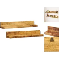 VidaXL Wandregale 2 Stk. Massivholz