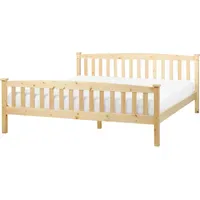 Beliani Bett, Hellbraun Holz, 180x200 cm,