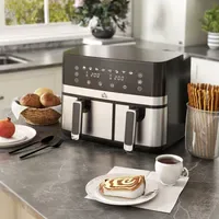 Homcom Heißluftfritteuse 8,5L Doppelkammer Schwarz