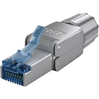 Goobay 65939 CAT6 RJ45 Stecker/feldkonfektionierbarer Netzwerkstecker 10 Gbits/werkzeuglose Montage/CAT