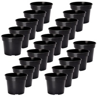 Garronda Blumentopf Kunststoff Pflanztopf rund Kräutertopf Anzuchttöpfe Blumentopf Schwarz
