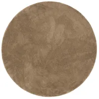 Pergamon Luxus Super Soft Hochflor Teppich Rund Taupe