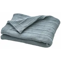 Loberon Plaid Lémeré - dekorativ, hübsches Strickmuster, Wohntextilien, Tagesdecke,