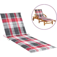 VidaXL Sonnenliegen-Auflage Rot Karomuster 200x50x3 cm Oxford-Gewebe