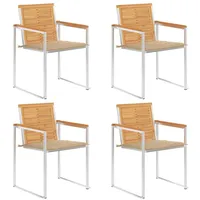 VidaXL Gartenstühle 4 Stk. mit Kissen Massivholz Teak