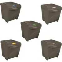 VidaXL Stapelbare Mülleimer 75 l Grau
