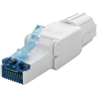 Goobay 65941 CAT6A RJ45 Stecker/feldkonfektionierbarer Netzwerkstecker 10 Gbits/werkzeuglose Montage/CAT