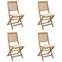 VidaXL Klappbare Gartenstühle 4 Stk. mit Kissen Massivholz Akazie