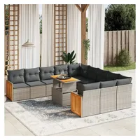 VidaXL Garten-Sofagarnitur 11-tlg. grau