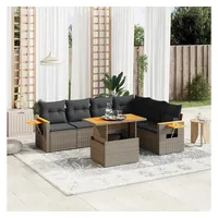 VidaXL Garten-Sofagarnitur 7-tlg. grau