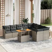 VidaXL Garten-Sofagarnitur 10-tlg. grau
