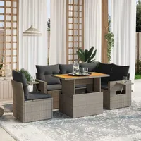 VidaXL Garten-Lounge-Set 6-tlg. grau