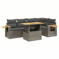 VidaXL Garten-Lounge-Set 6-tlg. grau