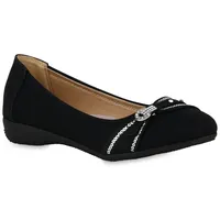 VAN HILL Damen Sportliche Ballerinas in Schwarz