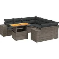 VidaXL Garten-Sofagarnitur 9-tlg. grau