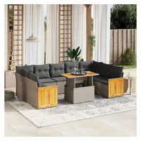 VidaXL Garten-Sofagarnitur 10-tlg. grau